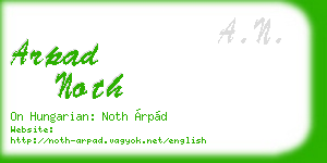 arpad noth business card