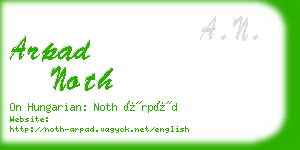 arpad noth business card